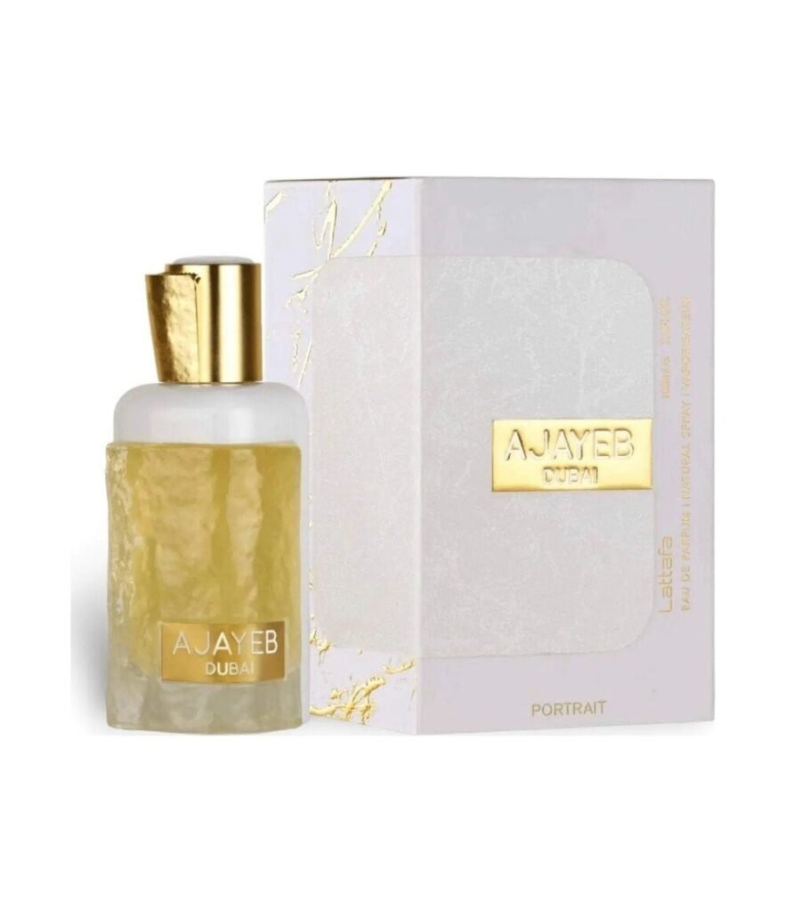 Lattafa Ajayeb Dubai Portrait White by Lattafa 100ml Eau De Parfum — bottle photo