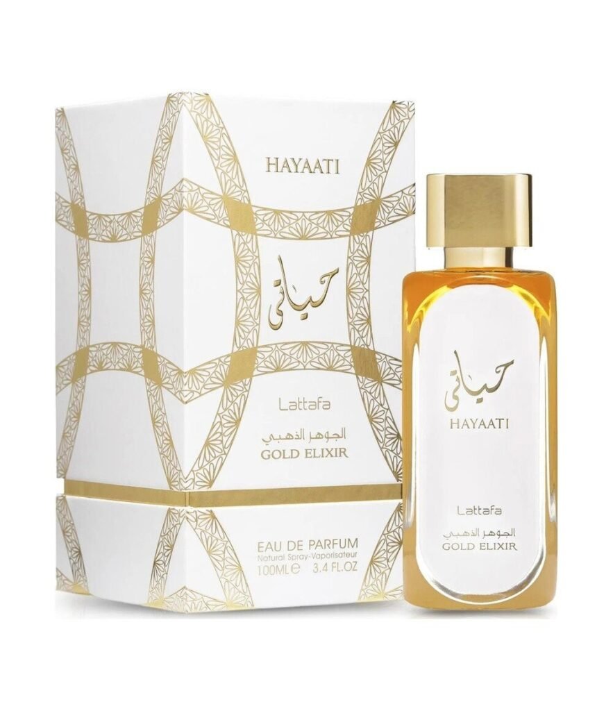Lattafa Hayaati Gold Elixir by Lattafa 100ml Eau De Parfum — bottle photo